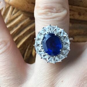 Natural Blue Kyanite Sterling Silver Cocktail Ring Discounted